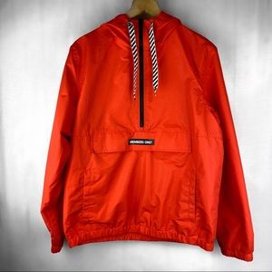 Members only half zip orange windbreaker medium
